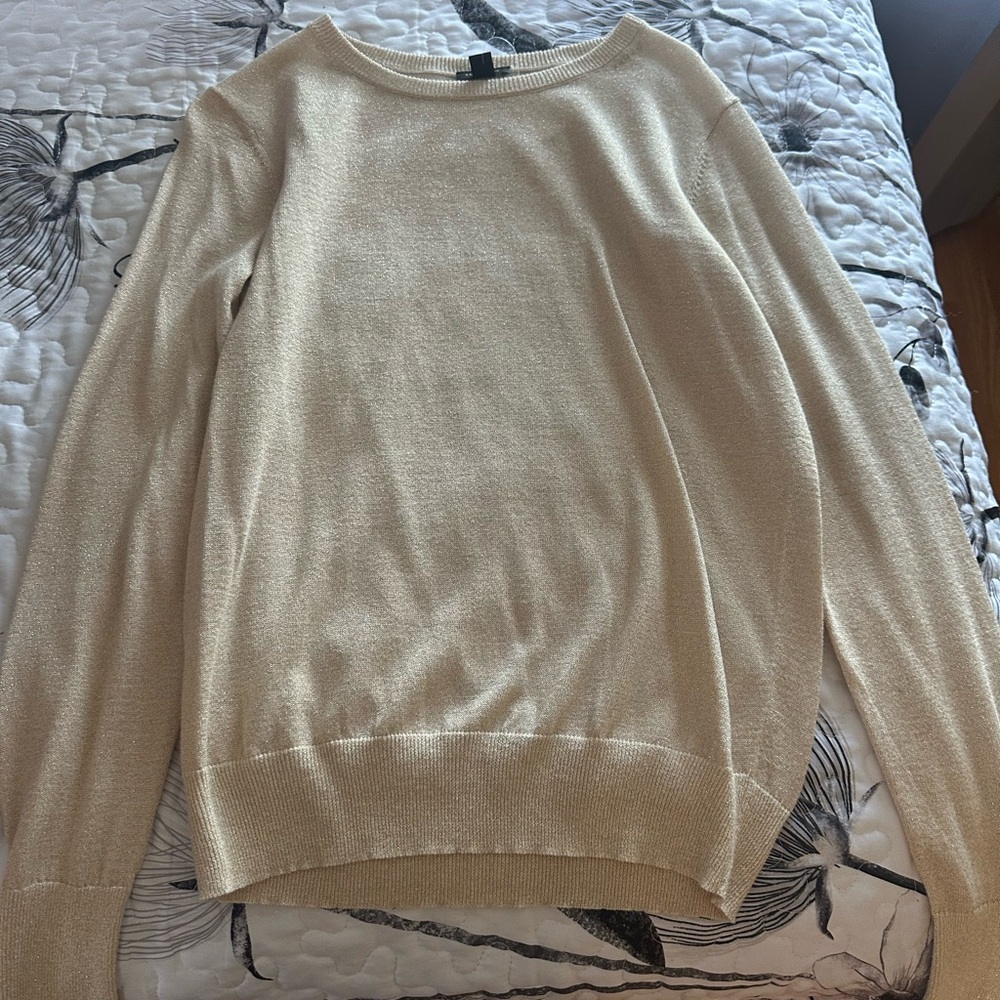 Ann Taylor Elegant Cream Crew Neck Sweater